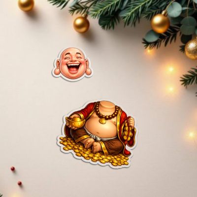 Laughing Buddha Moving Head Bobblehead Caricature for Home Decor, Office Desk, Living Room, Tabletop Decor & Car Dashboard Solar Powered Shaking Head Buddha Gifting